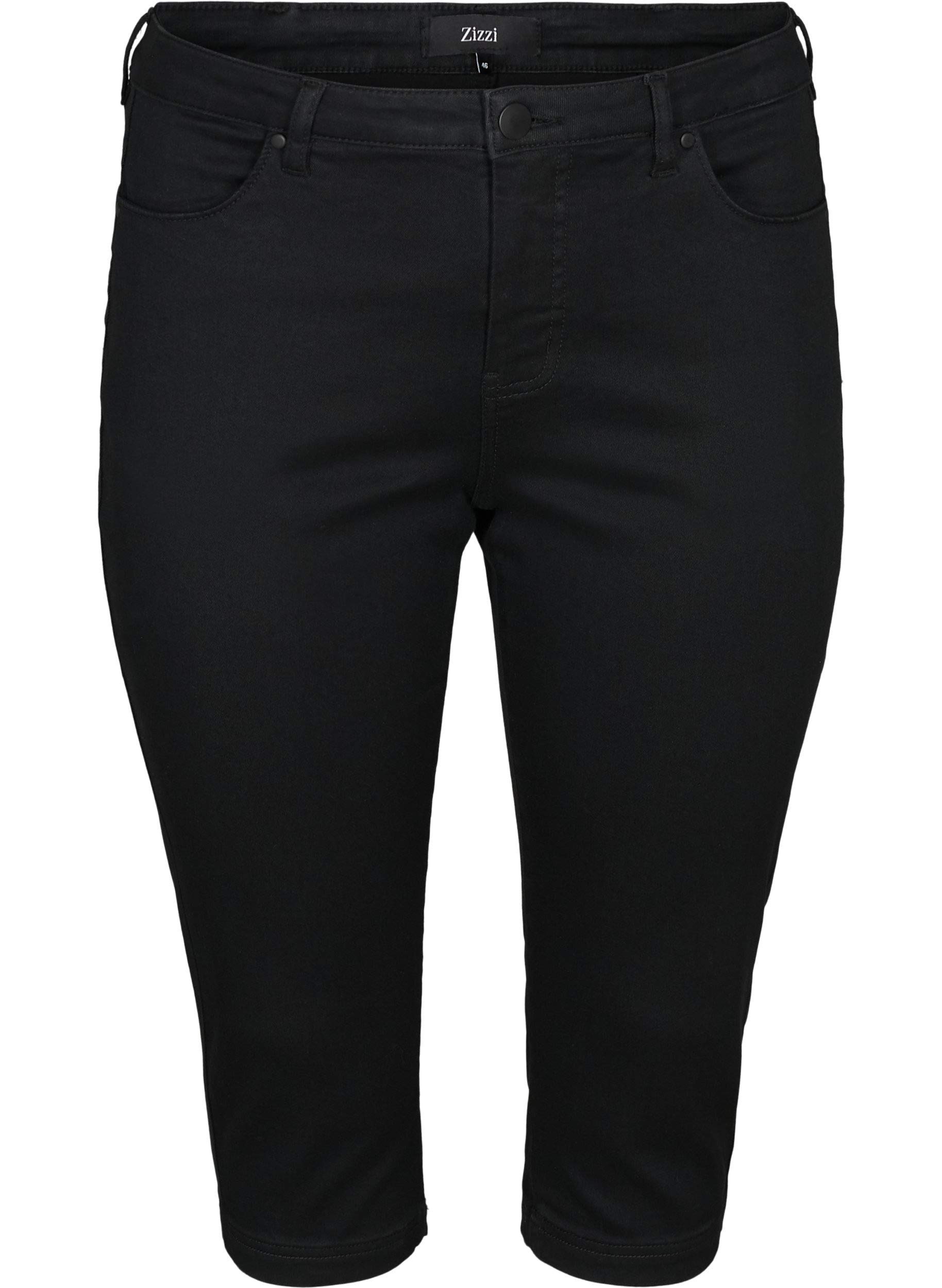 Zizzi Amy - Jeans Capri da donna, taglie grandi, jeans a 3/4, pantaloni capri con vestibilità aderente e vita alta, alla moda per l'estate, in comodo misto cotone elasticizzato