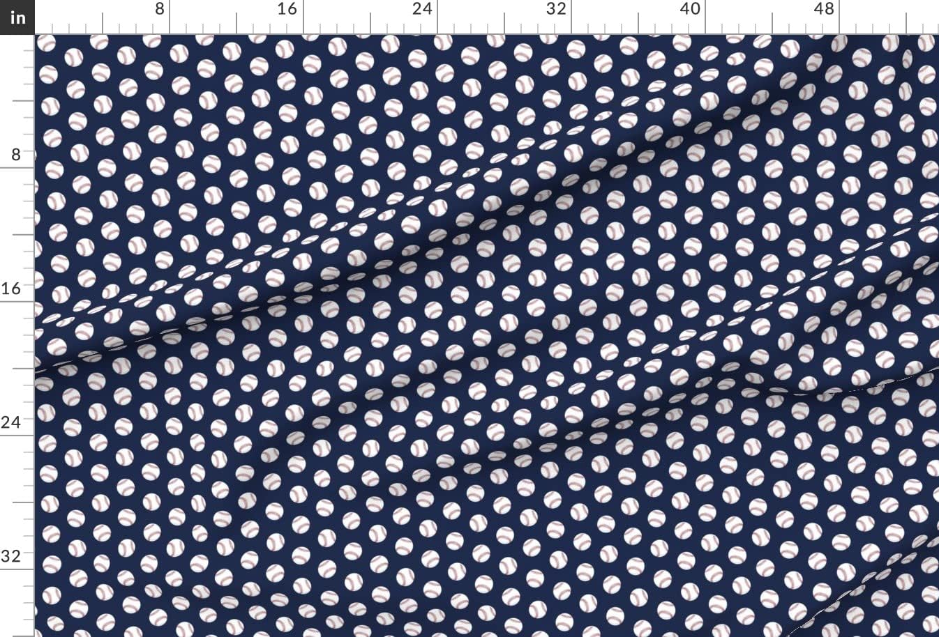 Spoonflower Fabric - Baseballs Dark Blue Navy Trendy Baseball Sports Spring Printed on Minky Fabric by The Yard - Sewing Baby Blankets Quilt Backing Plush