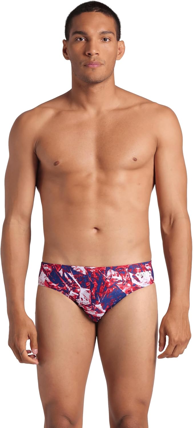 Arena Mens Arena Performance Men's Crackle Swim Briefs Athletic Swimwear Professional Swimsuit