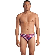 ARENA Mens Swim Brief Crackle Team Print MaxLife Athletic Swimwear Professional Training Swimsuit Sports Bathing Suit, Team Red White Blue, US Size 26