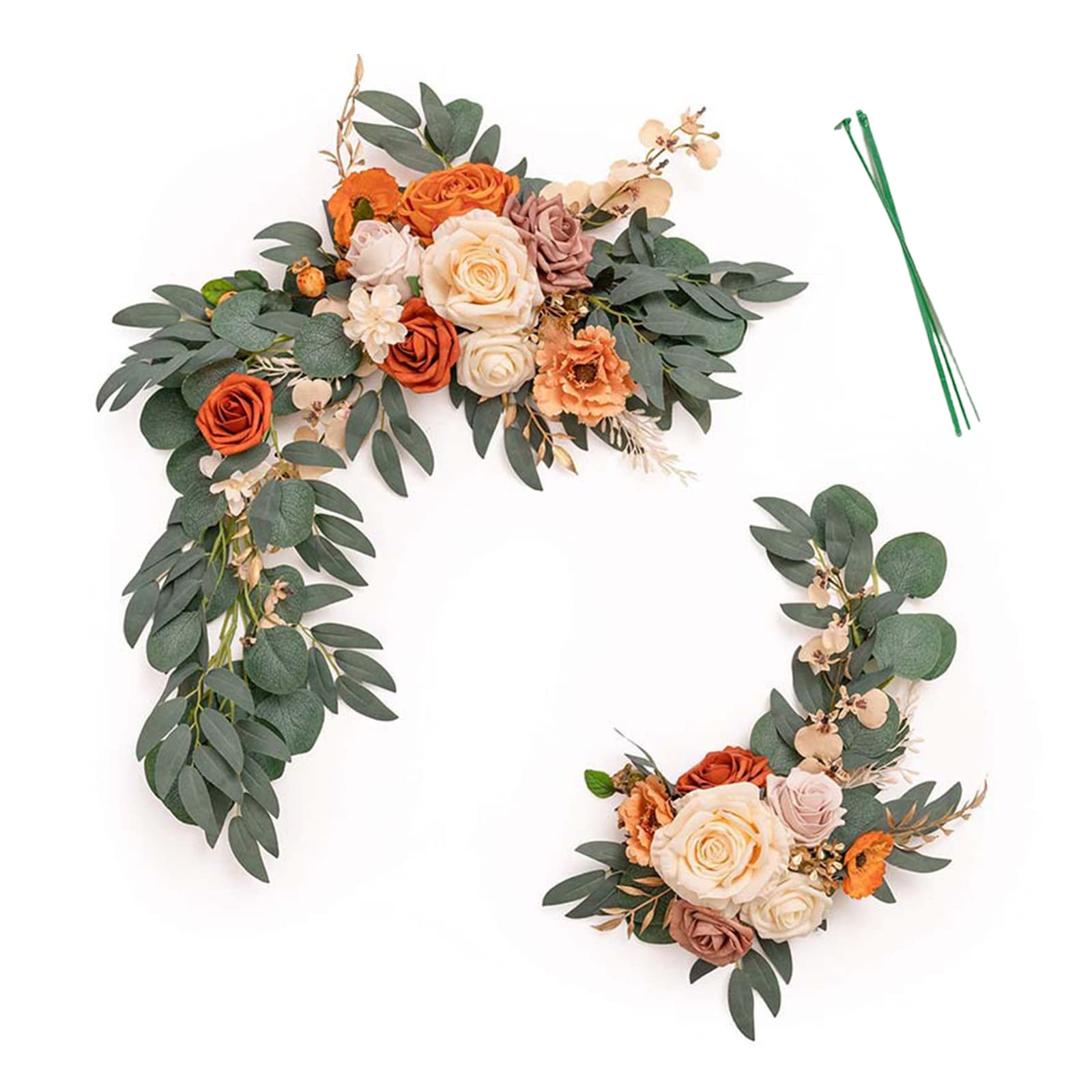 Blanketswarm Wedding Arch Swag Flowers Pack of 2,Artificial Rose Swag Flowers Floral Arrangement Swag for Wedding Ceremony Banquet Home Decor