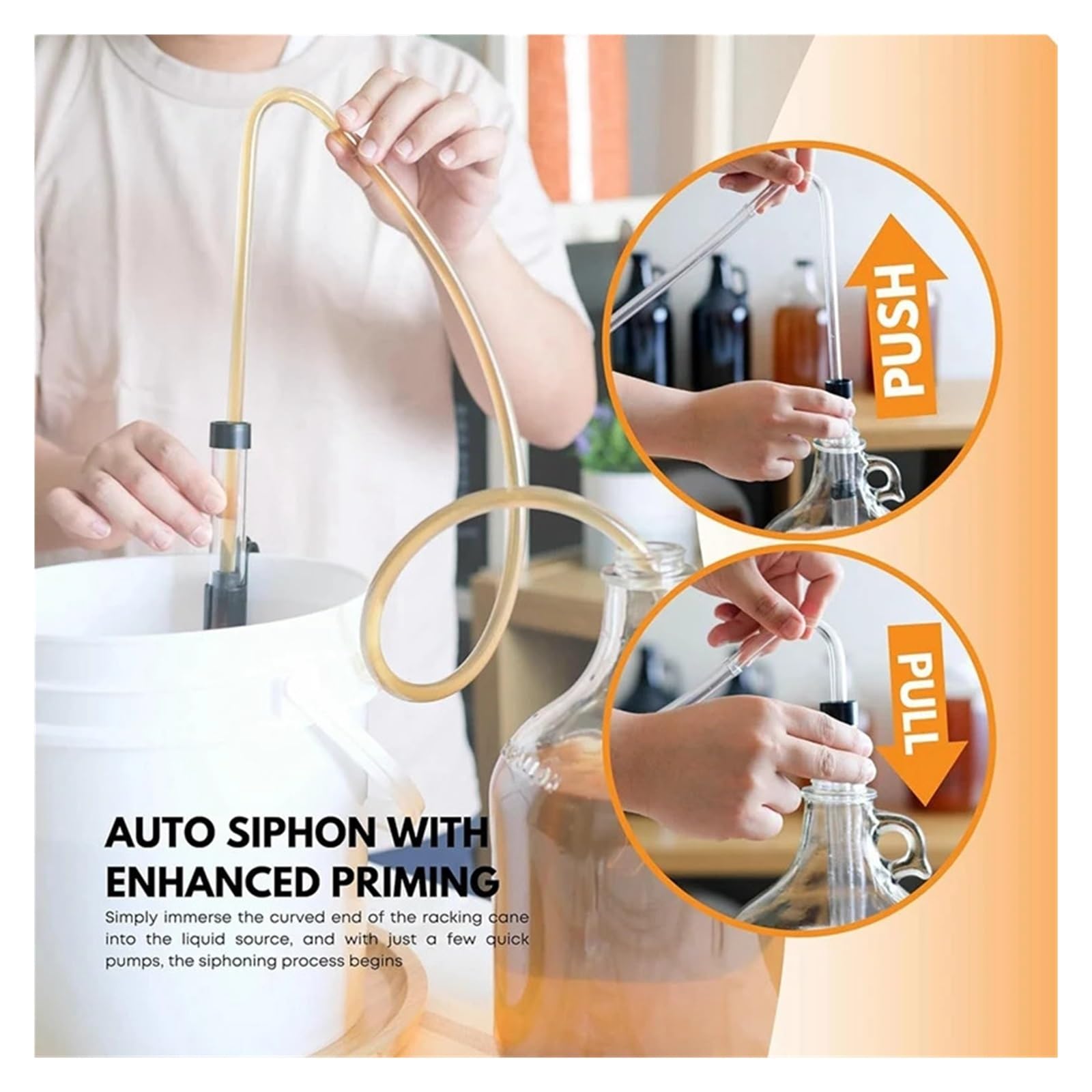 Home Brewing Kit Set sifone Automatico da 3/8 Pollici con Morsetto Kit sifone for imbottigliamento Tubo da 6,5 ​​'ft con Tubi in plastica for Uso Alimentare for Birra Accessori per Il Vino
