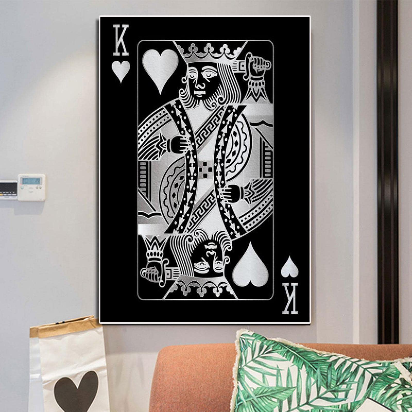 Vintage poker karty do gry na płótnie obrazy retro oprawione sztuka ścienna bar pub kasyno dekoracje obrazy do domu dekoracja ścienna 115 x 80 cm x 2 szt. rama wewnętrzna