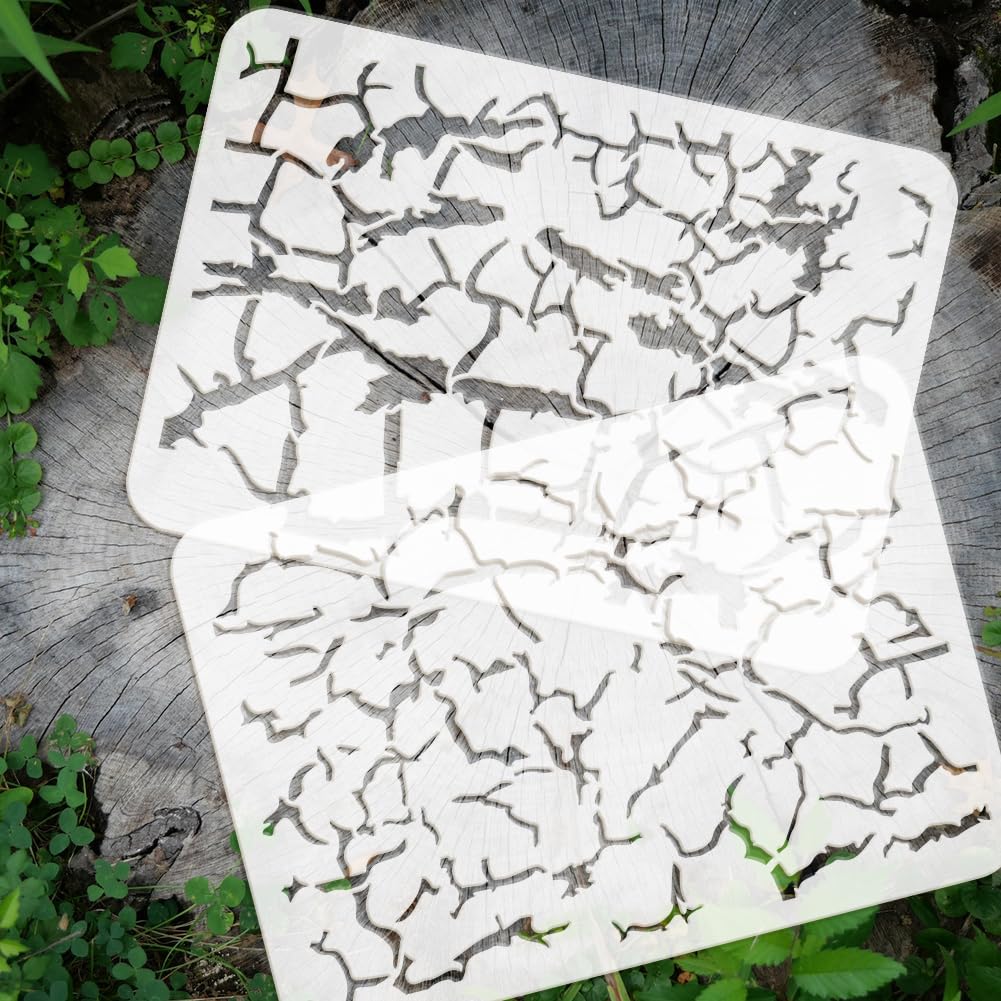 FINGERINSPIRE 2 stencil per crepe, 21 x 29,7 cm, riutilizzabili, con fessure rotte, stencil per decorazione fai da te per legno, pareti, tessuto, carta, mobili