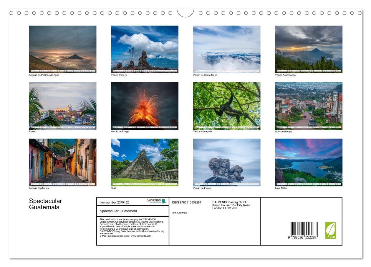 Spectacular Guatemala (Wall Calendar 2026 DIN A3 Landscape), CALVENDO 12 Month Wall Calendar: Volcanoes and tropical rainforest (CALVENDO Nature)