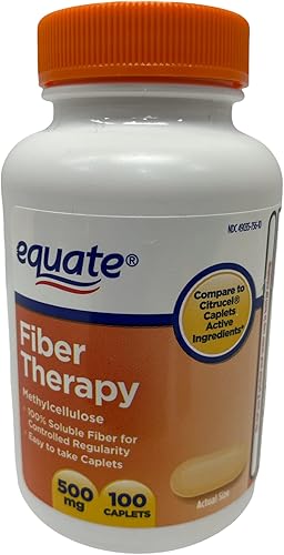 Miniatura 3 de ThisNThat Paquete de suplemento de fibra de terapia de fibra para regularidad: (2) 100 unidades Equate Fiber 500mg cápsulas botellas y tarjeta