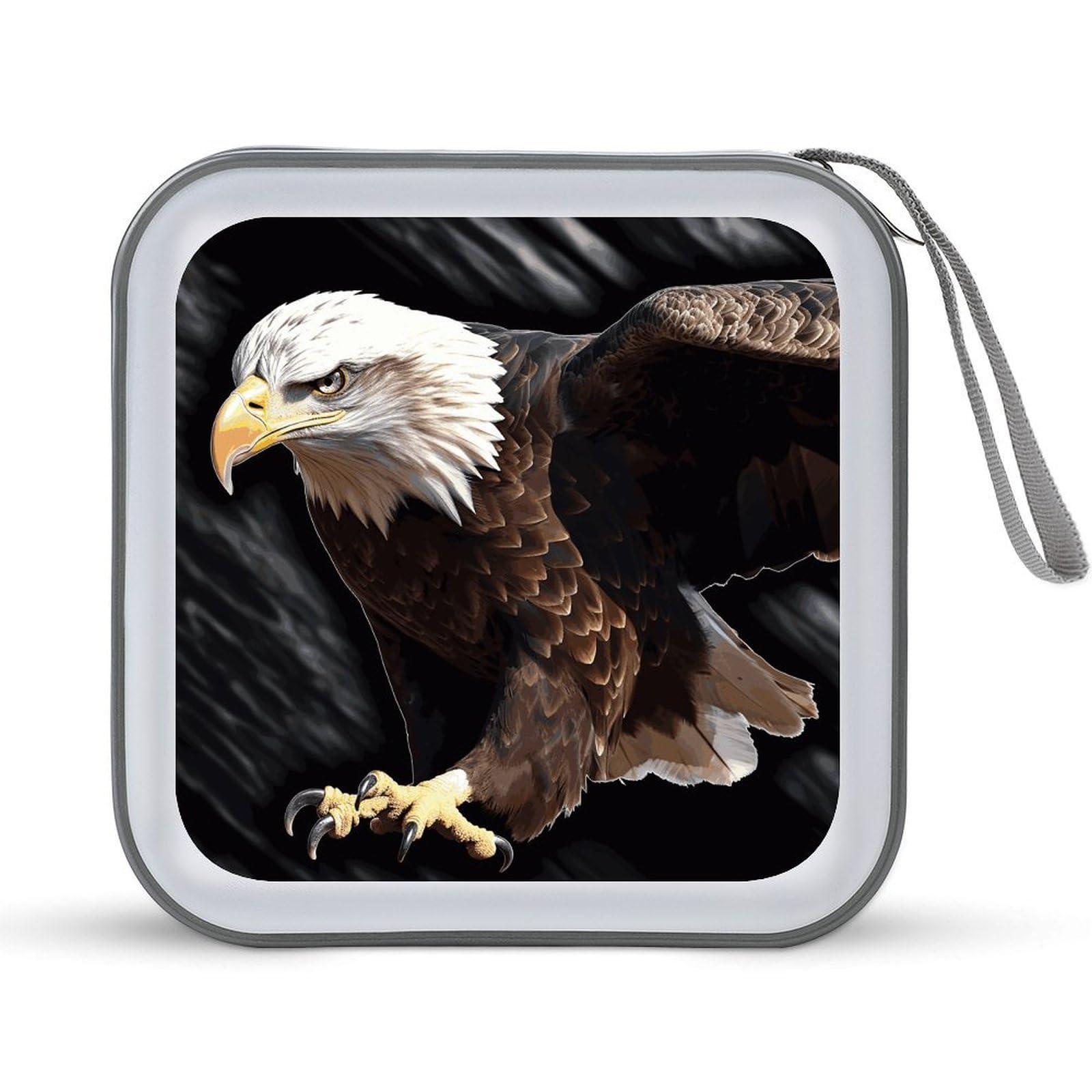VstaDank An Eagle CD Case with Hand Strap Lightweight DVD Wallet Holder 40 Capacity CD/DVD Case Wallet Protective CD Wallet CD/DVD Portable Storage Binder for Car Home Office