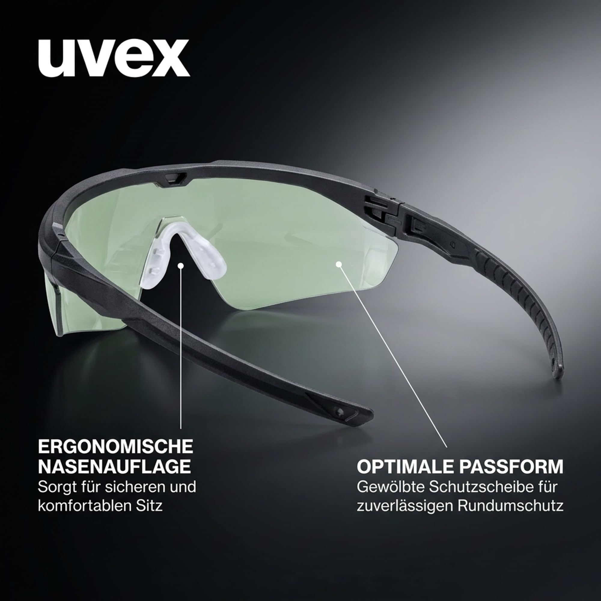 Uvex apache spec variomatic STANAG 2920/4296 Lunettes de protection de qualité supérieure avec étui - Lunettes à armatures spécialement conçues pour les autorités et les applications tactiques