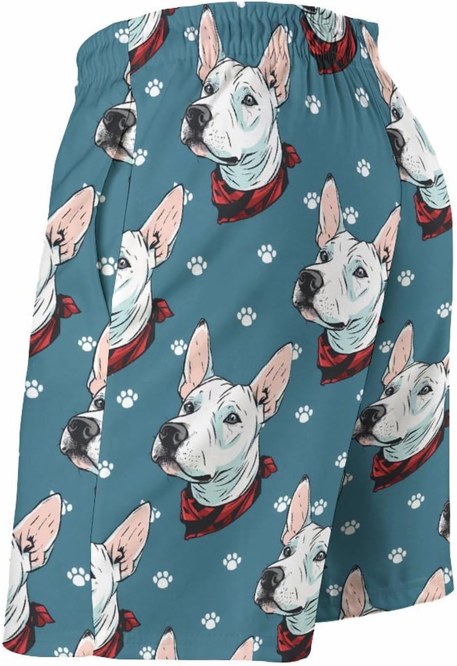 Bull Terrier Dog Casual Men's Swim Trunks Novelty Summer Beach Shorts Swimwear with Pocket