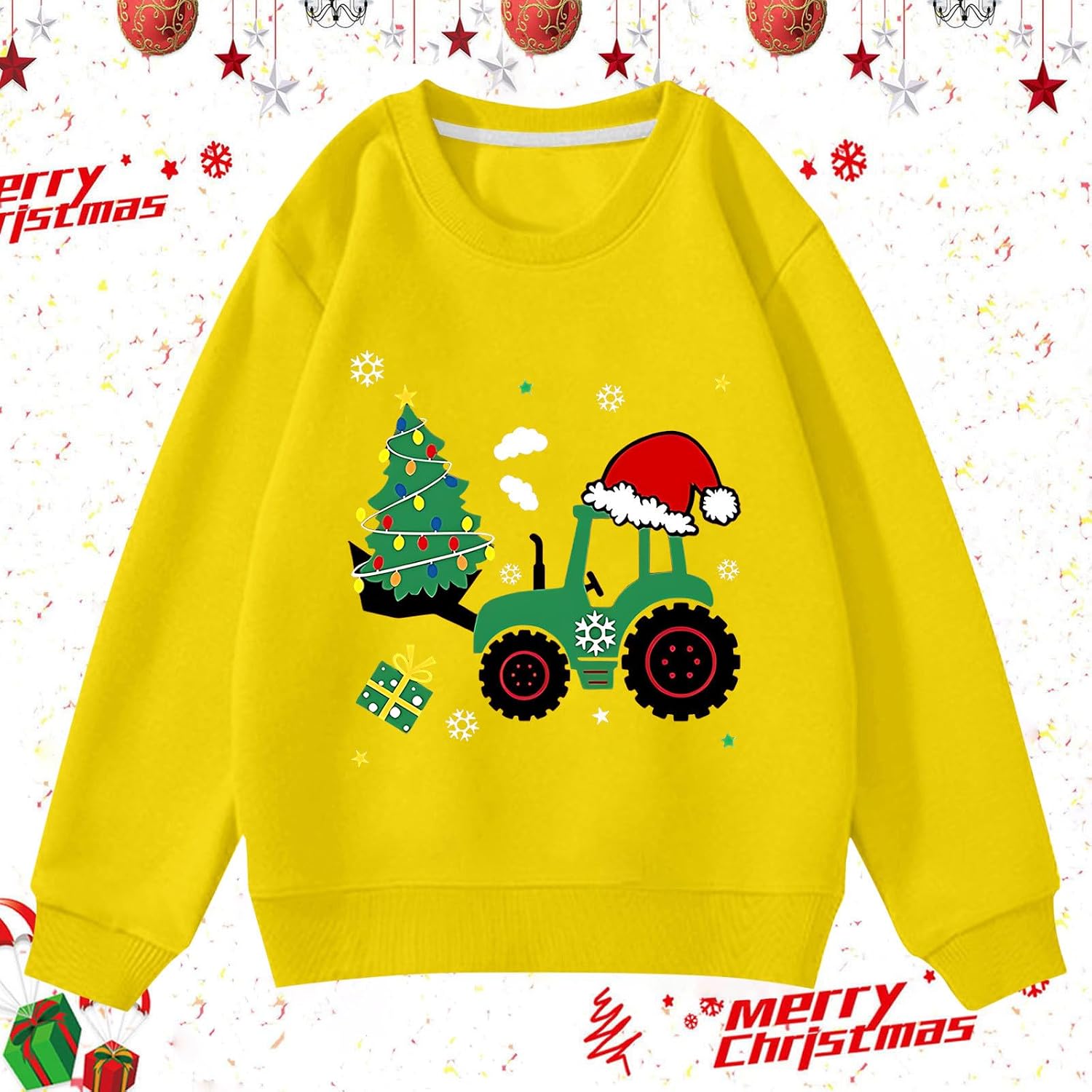 Sweatshirt Long Sleeve Christmas Graphic Crewneck Pullover Top Unisex Youth Cute Comfort Outfit For Xmas Festive Holiday Wear