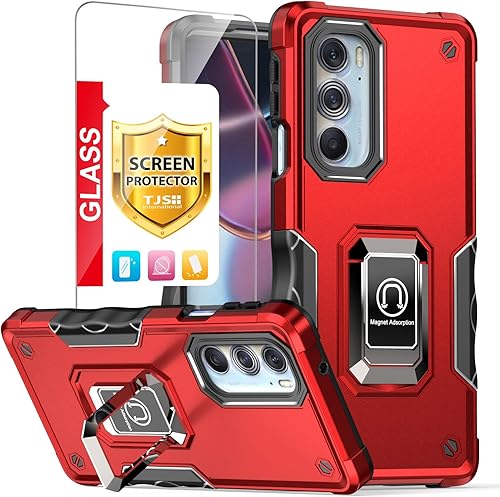 Miniatura 10 de TJS Funda para Motorola Moto Edge Plus 2022  Moto Edge + 5G UW 2022  XT2201  Edge 30 Pro Funda protectora de pantalla de vidrio templado grado