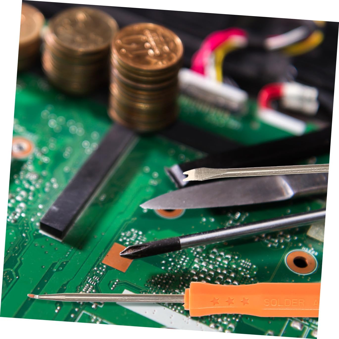 Gatuida 6pcs Desoldering Pump Solder Aid Tool Set Solder Sucker Desoldering Wick Assist Kit Sticks for