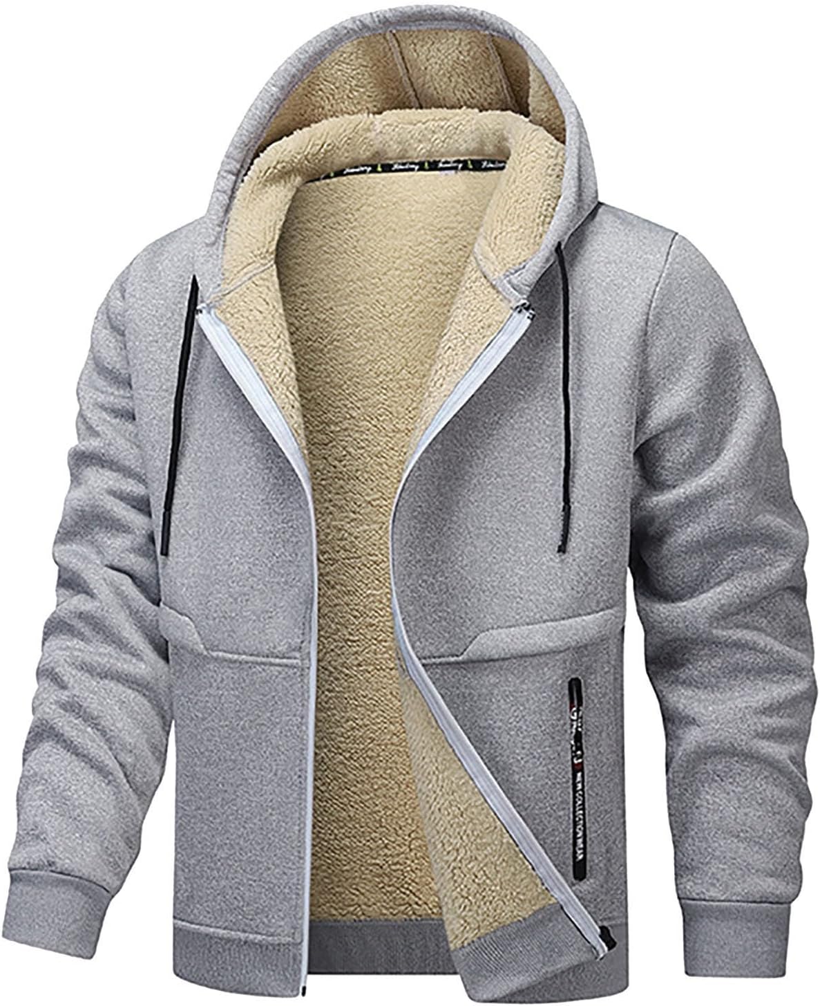Manteau Homme Hiver Avec Capuche - Coupe Ample Et Confortable - Zipper Et Poches - Style Décontracté Vintage