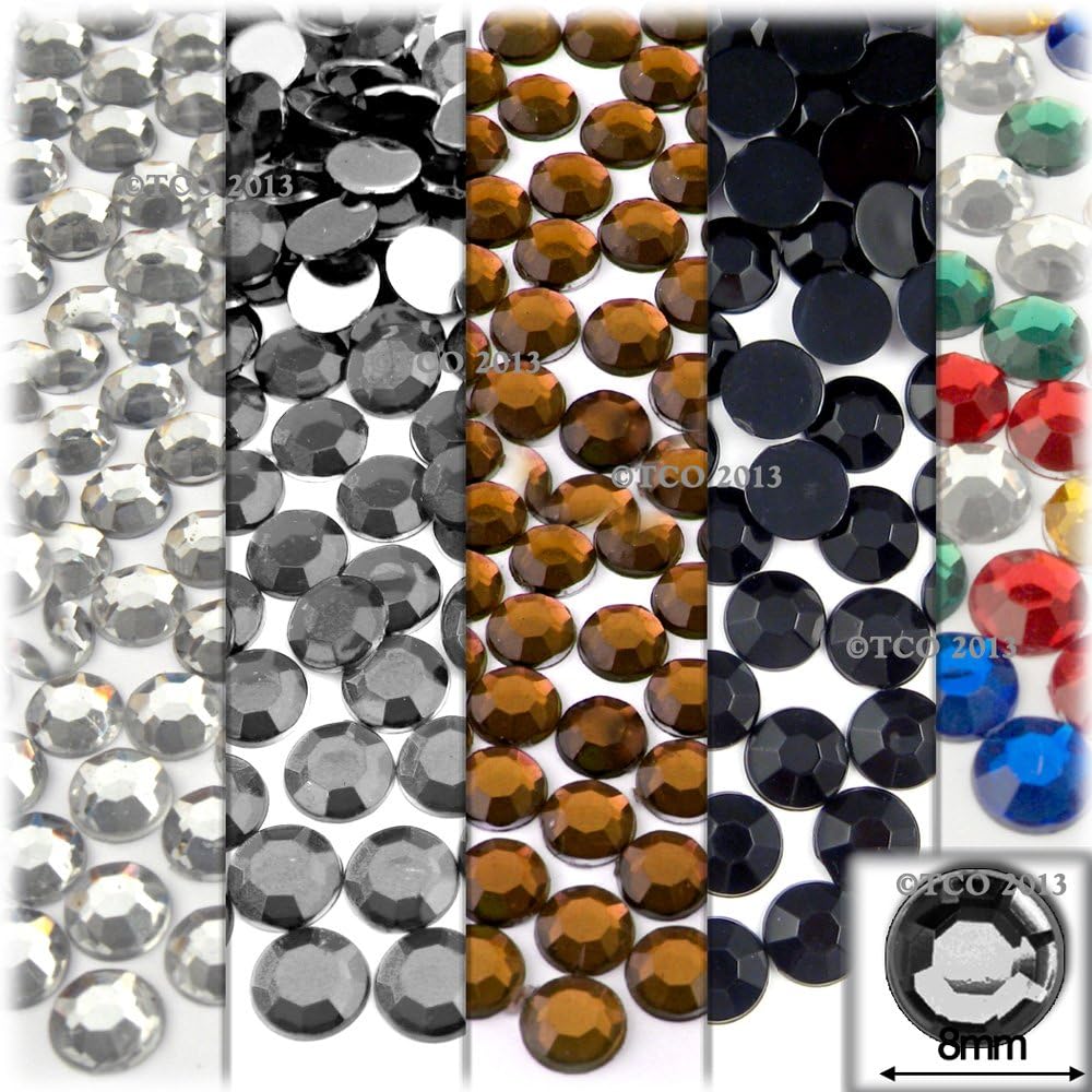 The Crafts Outlet 2880-Piece Round Flat Back Rhinestones Set, 8mm, Platinum Master, 20-Pack