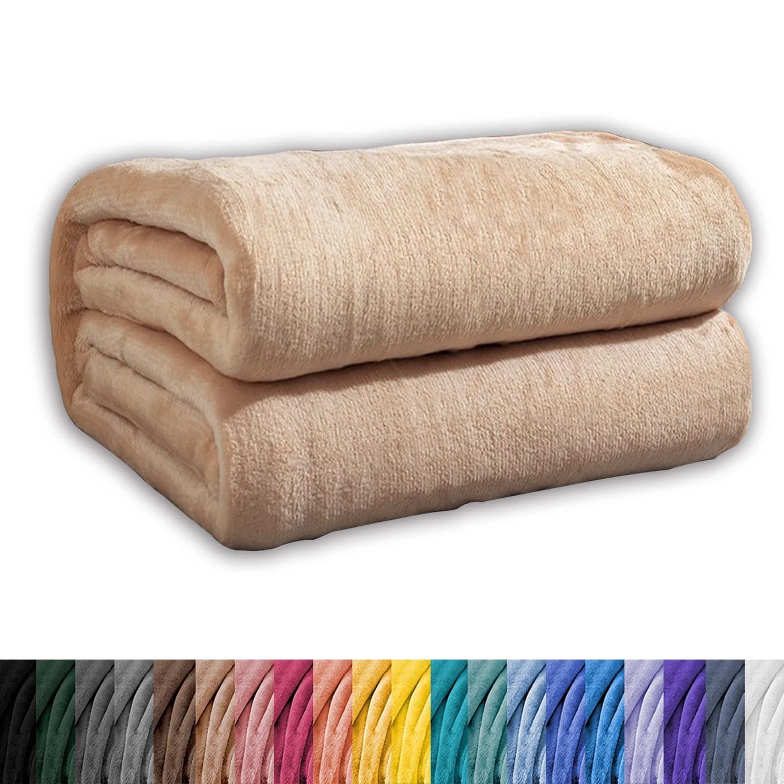 Manta Sofa, Manta Cama 90 x 150 cm Acogedora, Suave, Ligera, Cálida, Fácil de Cuidar Transpirable Invierno Manta para Sofá, Cama, Sillón, Caqui