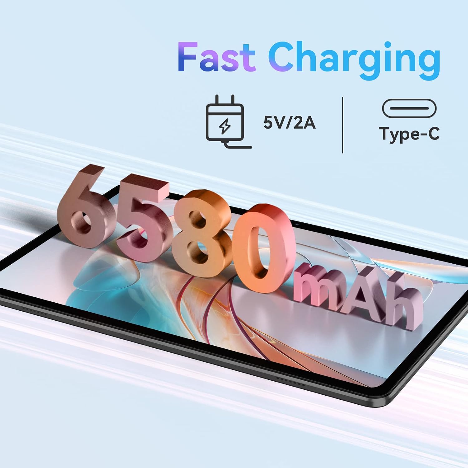 Blackview Android 12 Tablet, 10.1 inch with Tab 7 WiFi 5GB RAM 64GB ROM with 1TB Expand, 6580mAh Battery PC IPS HD+ Touch Screen, Google GMS Certified 5MP Tablet for Kids, Gray