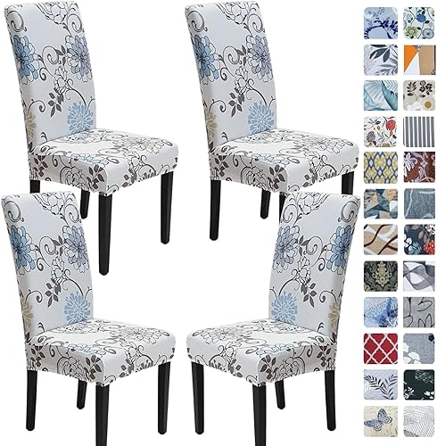 Miniatura 25 de SPRINGRICO Fundas para sillas de comedor, paquete de 6, fundas elásticas para sillas de comedor, de elastano, lavables, fundas para sillas Parsons