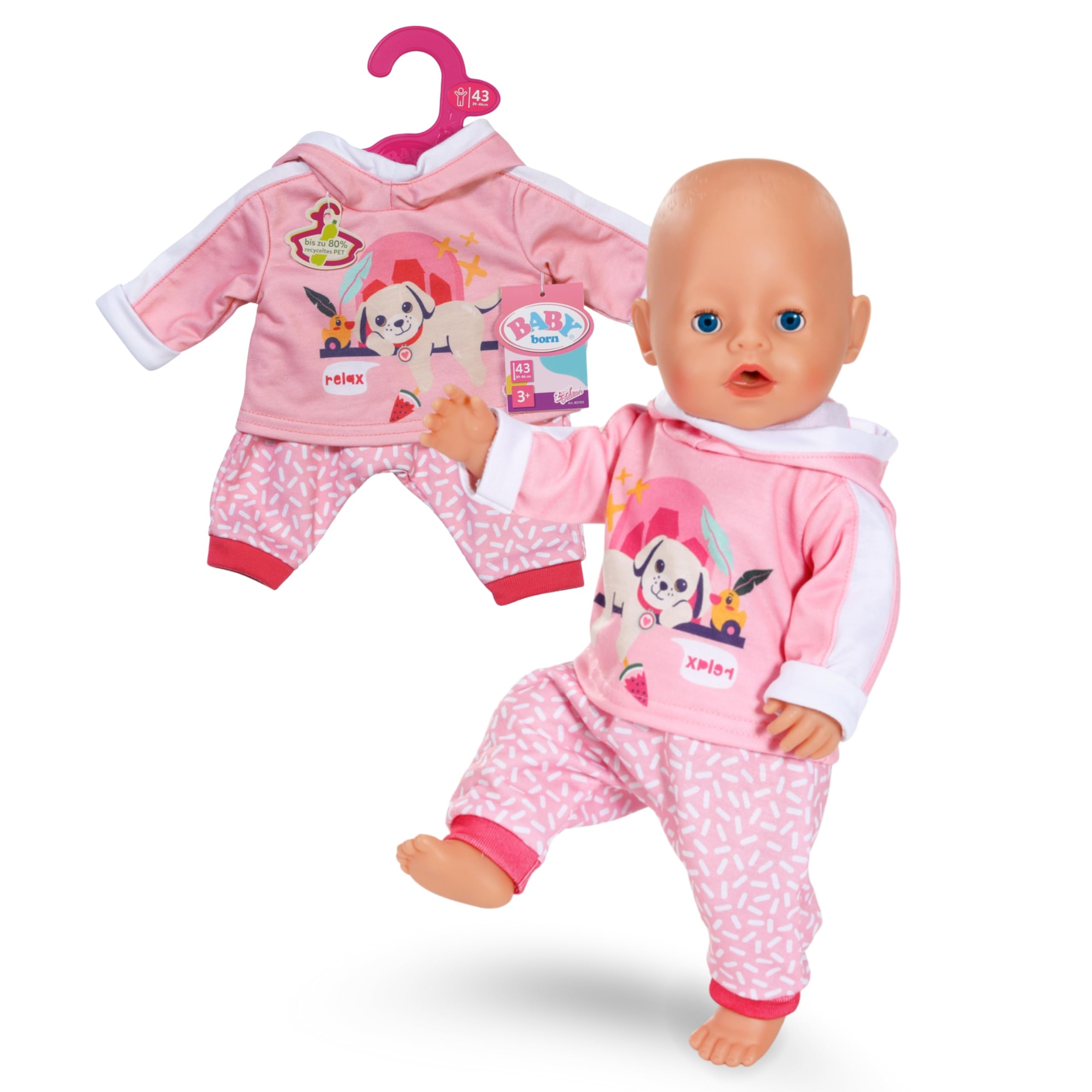 BABY born Pink Tracksuit for 43 cm Dolls with Hoodie