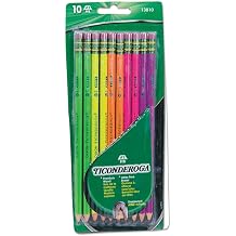 Ticonderoga Wood-Cased Pencils, Pre-Sharpened, #2 HB Soft, Pastel Colors