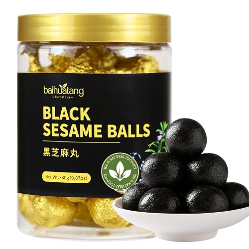 Black Sesame Balls (30 Pills) Handmade with Pure Honey Black
