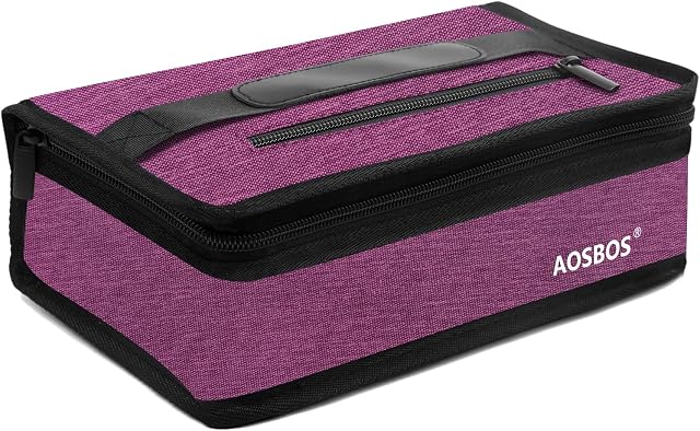 Aosbos Small Lunch Bag Insulated Lunch Bags for Women Lunch Box Men Mini Cooler Lunch Pail Soft Tote Bags for Girl Reusable Thermal Bento Box Bag Meal Prep Containers for Work Office Travel (Purple)