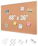 Mr. Pen- Cork Notice Board, 48 X 36 Inches, Cork Bulletin Board for Walls, Pin Boards, Framed Corkboard, Decorative Hanging Pin Boards, Perfect for Office & Home Decor
