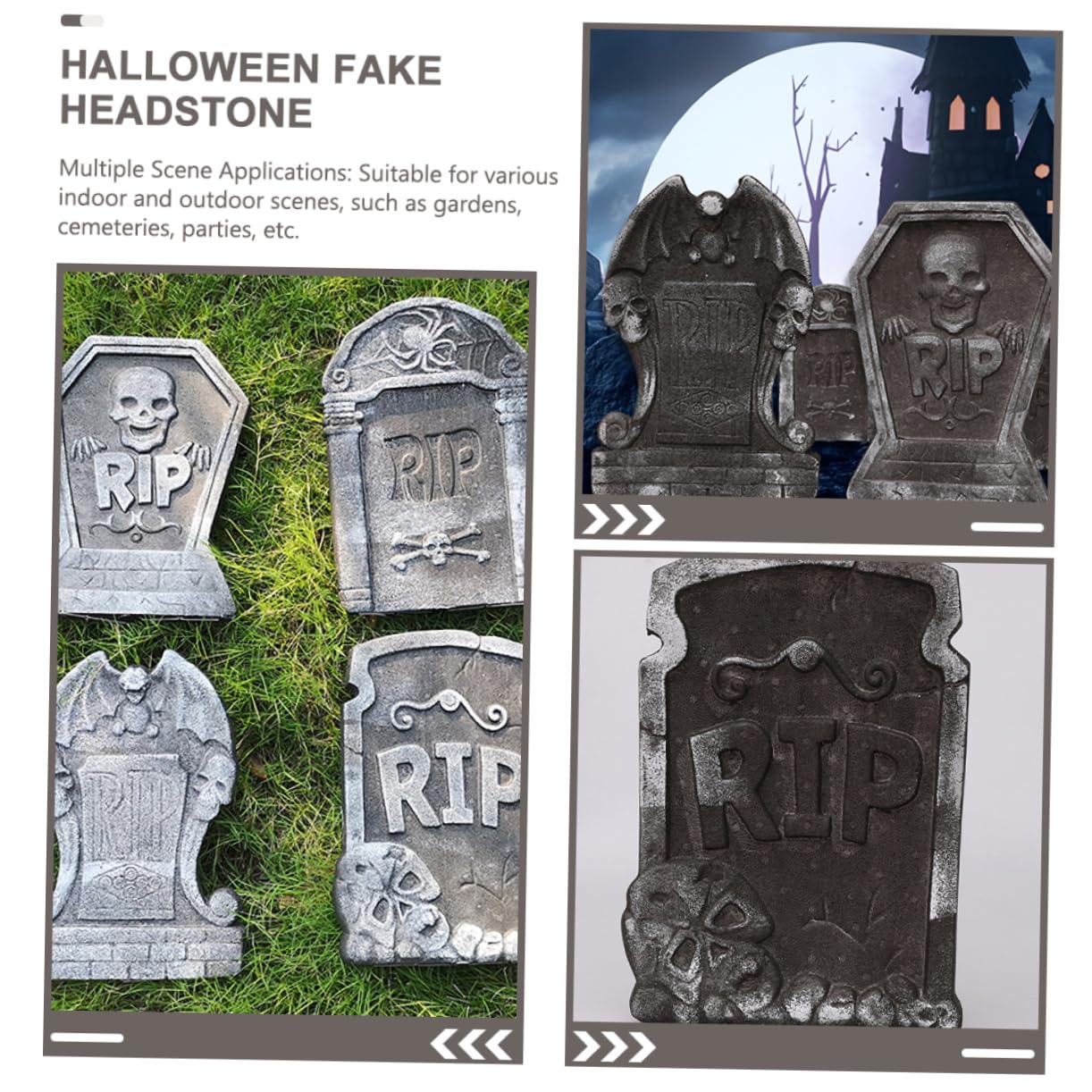 4pezzi Decorazioni Spettrali per Halloween Lapidi Leggera per e Feste Stile Random Accessori per Atmosfera Inquietante