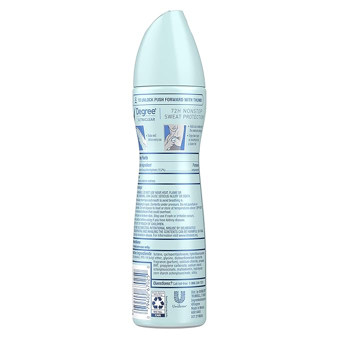 Degree UltraClear Black+White Antitranspirante Desodorante en Aerosol 3.8 oz Pack 12 miniatura 2