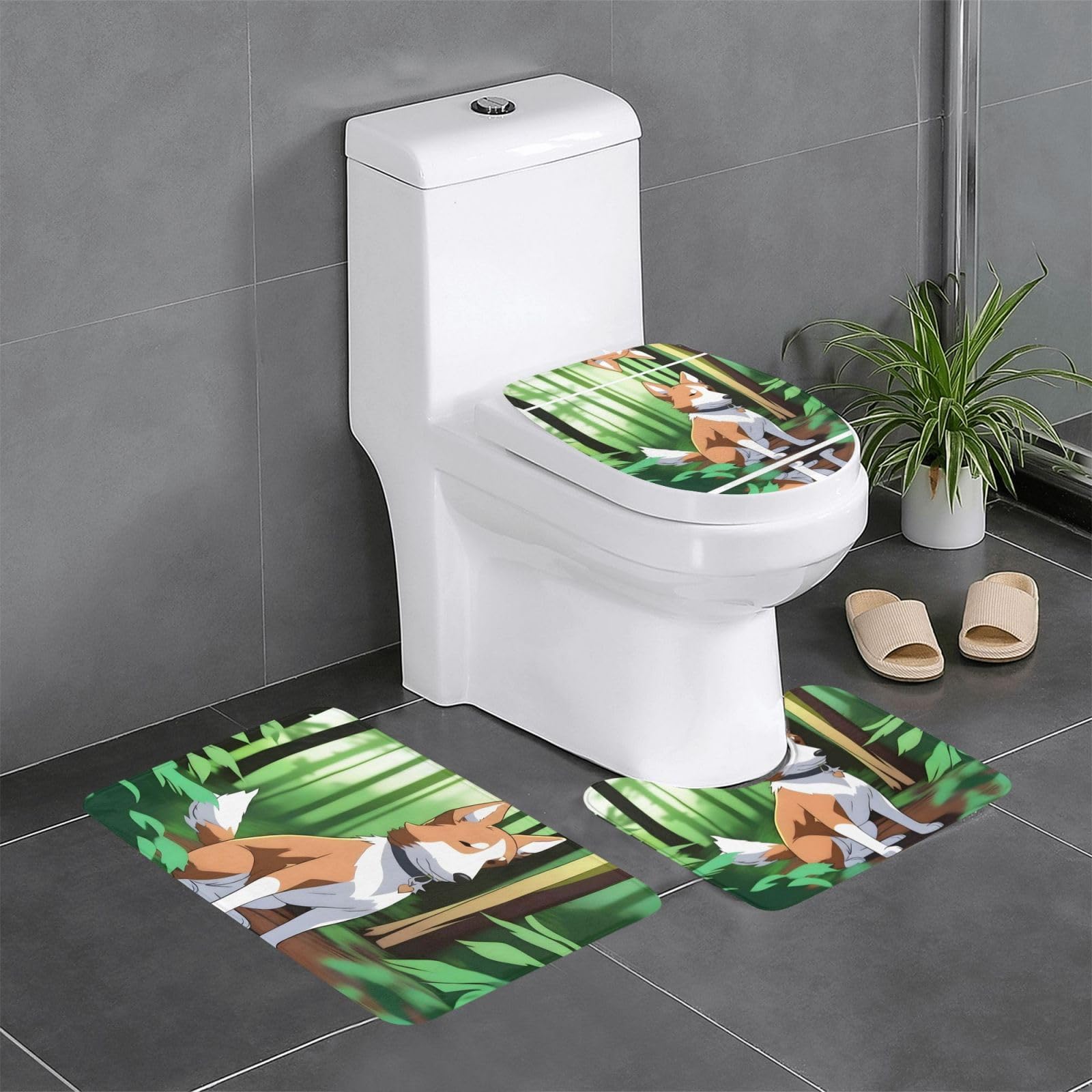 Tapis de sol absorbants et antidérapants pour salle de bain, flanelle épaisse HJFCZH, 3 pièces