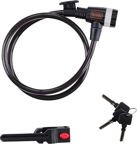 BLACK+DECKER BXCHBL70001 - Candado para bicicleta, moto y scooter, longitud 90 c
