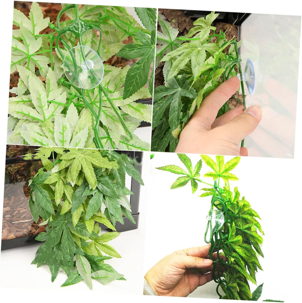 STOBAZA Artificial Fake Hanging Aquatic Plant Lifelike Water Plant Decoration for Fish Tanks and Reptile Habitats for Betta Fish and Aquatic Pets
