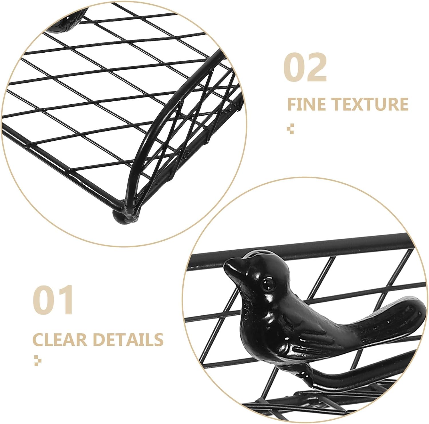 Cabilock Iron Desktop Napkin Holder with Arm Design, 18.5x18.5x5cm, Portable Paper Napkin Dispenser for Kitchen Table and Dining Room Farmhouse Decor