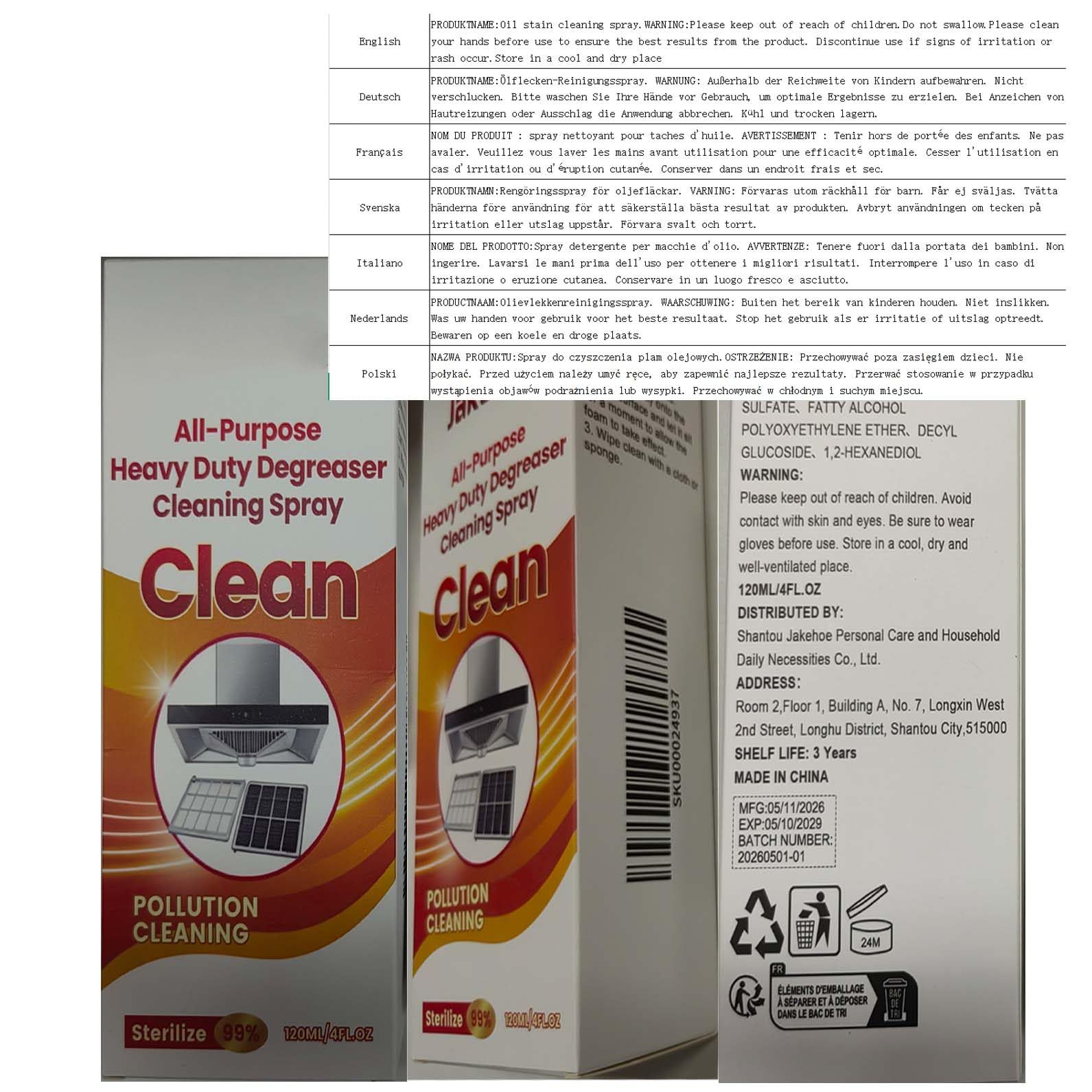 Limpiador de espuma multiusos con pulverizador, quitamanchas de aceite multiusos que elimina la grasa dura, limpiador de cocina resistente, spray de limpieza profunda para utensilios de cocina (5