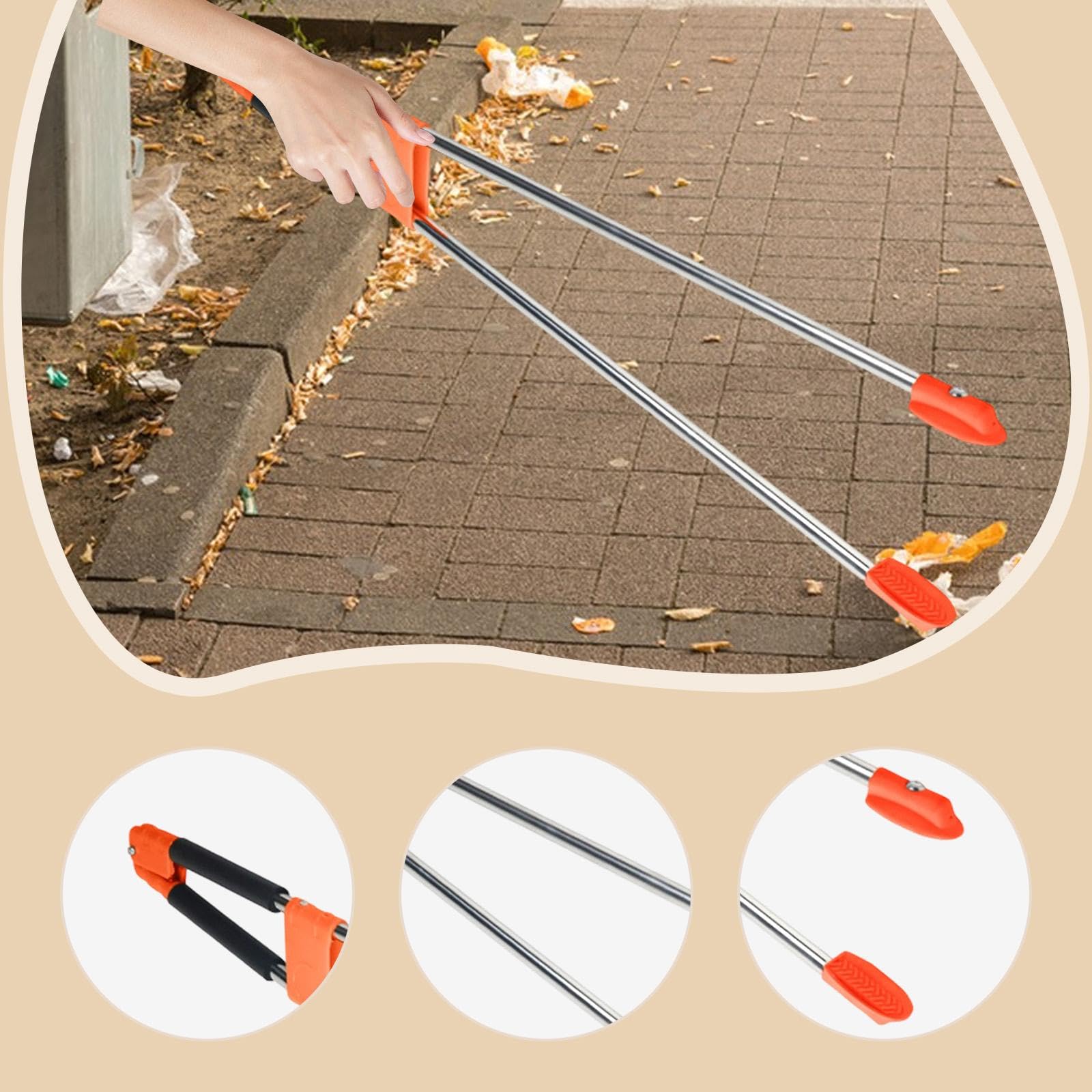 Perfeclan Pinzas para Recoger Basura, Herramienta de Alcance para Recoger desechos, para Mayores, de aleación de Aluminio, Pinzas para Basura para
