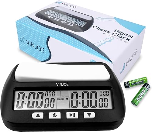 Vista 16 de VINJOE Reloj de ajedrez digital profesional para juegos de mesa, reloj digital portátil de ajedrez y temporizador de juegos con características