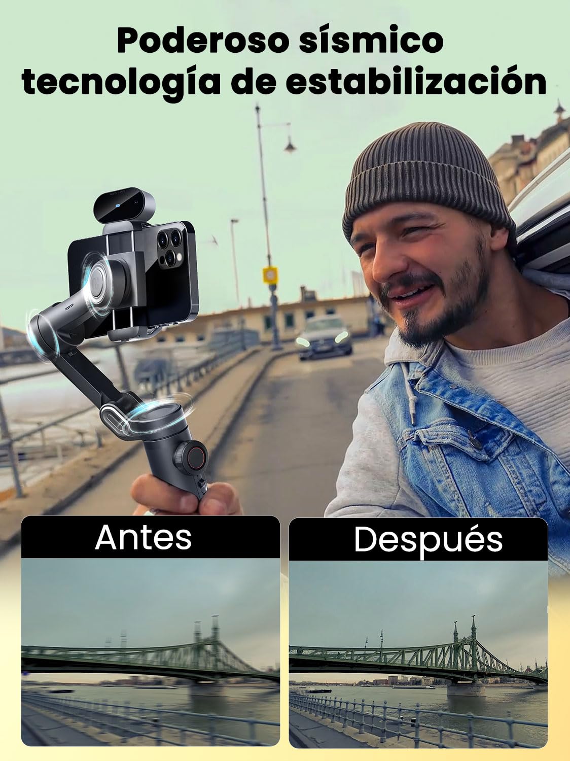 AOCHUAN XE AI Version, estabilizador de cardán para Smartphone, Seguimiento de IA sin aplicación, Control de Gestos, cardán de Inicio con Youtube TikTok, estabilizador de cardán Plegable de 3 Ejes