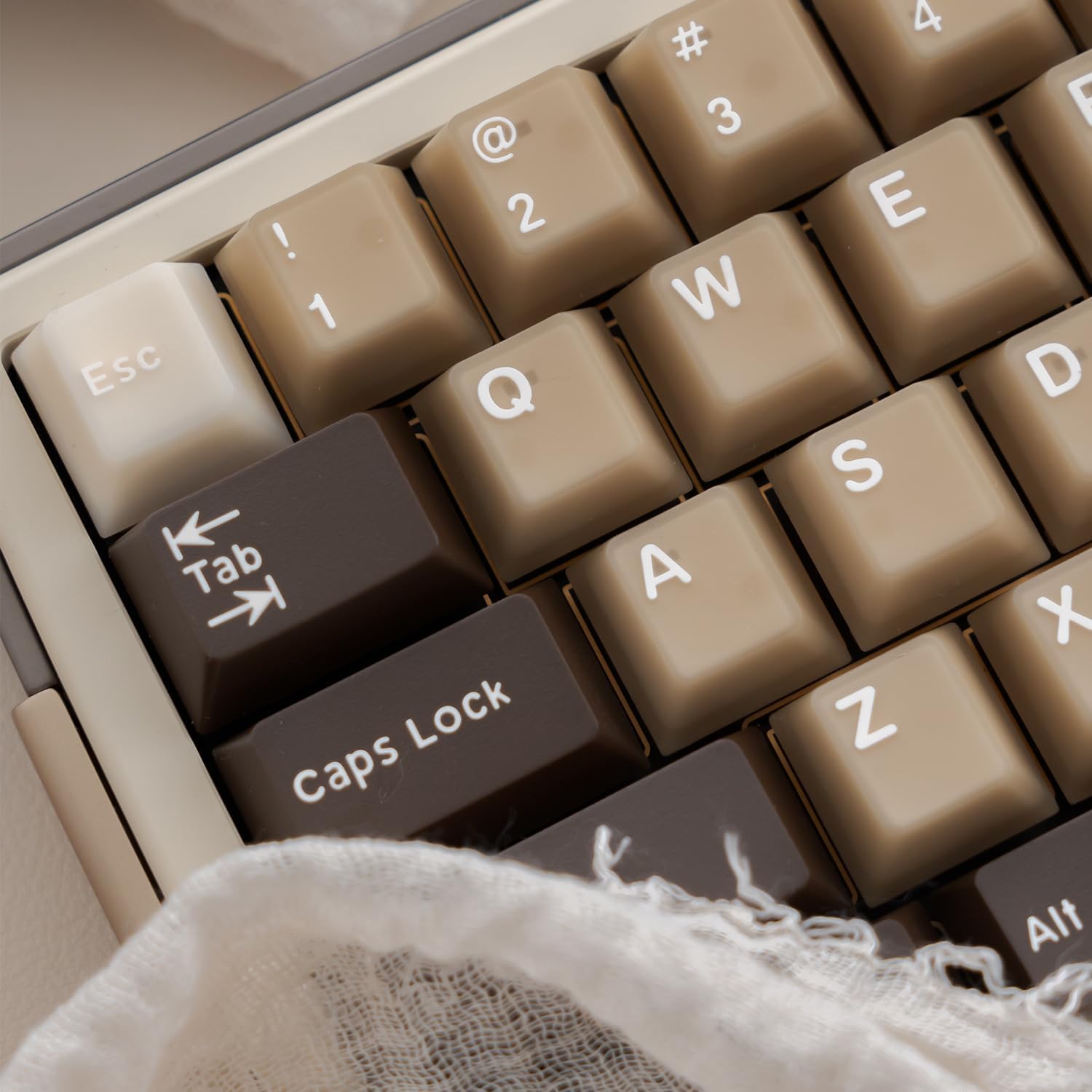 Retro PBT Keycaps Set 164Keys Cherry Profile Brown Keycaps 60% 65% 75% 100% Dye Sublimation Costom Key caps for Cherry Gateron MX Switches Mechanical Keyboards