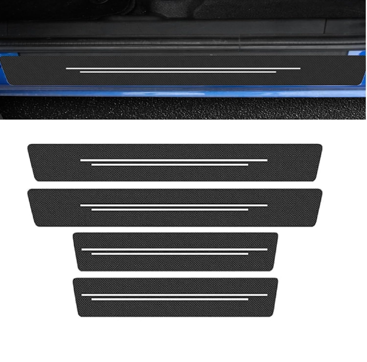 AZHAOJLI Automobile Accessories Threshold Protection Sticker for VW Polo Hatchback 2001-2009
