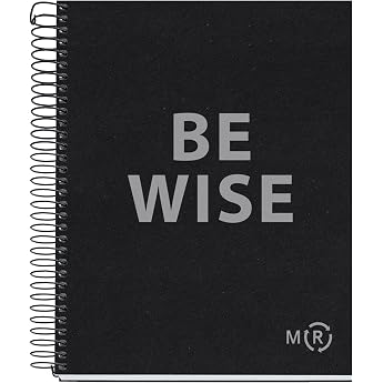 Miquelrius - Be Eco A5 Notebook 80 Sheets 90gsm 5 x 5mm Grid 1 Colour Strip Hard Cover Messages Anthracite