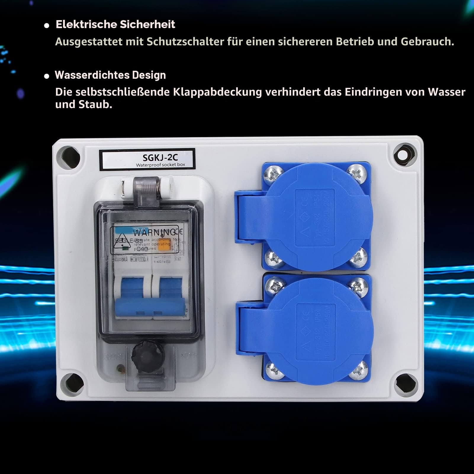 Wandsteckdose Doppelte Deutsche Steckdosendose 200-250 V 230 V 40 A 1P+N