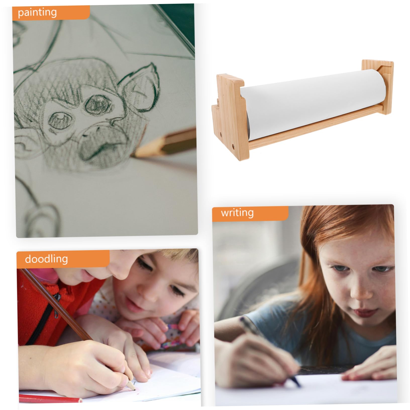 Anneome Cavalletto da Tavolo in Legno per Ragazzo Ragazza Rotolo di Carta per Attività Creative, Multifunzionale e Salvaspazio per Disegno e Pittura