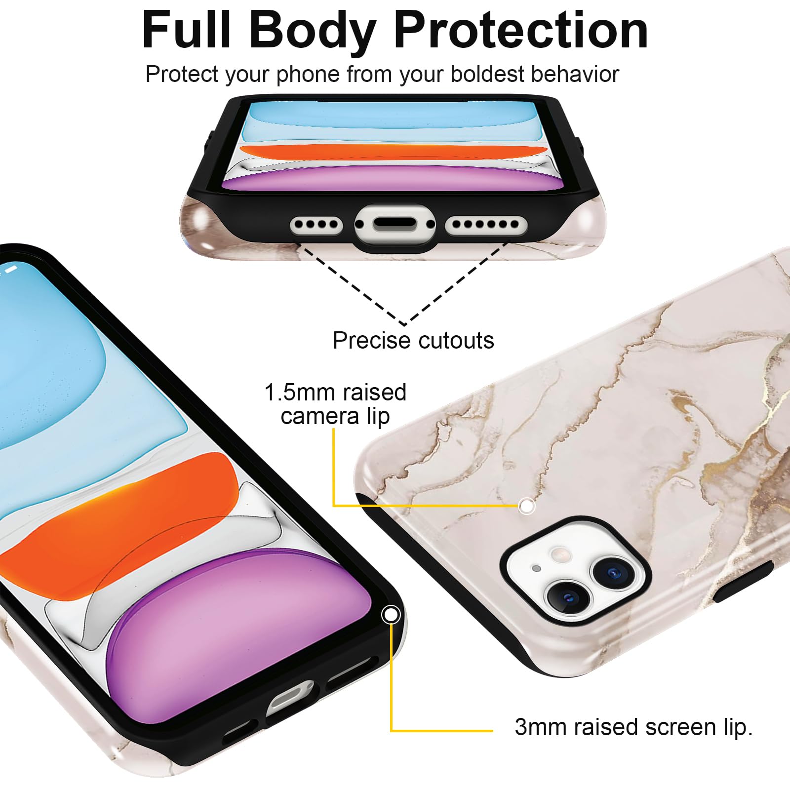 Handyhülle Für IPhone 12 / IPhone 12 Pro 6,1 Zoll – Marmor-Muster, Weiches Silikon & Stoßfester Bumper, Schützend & Stylisch