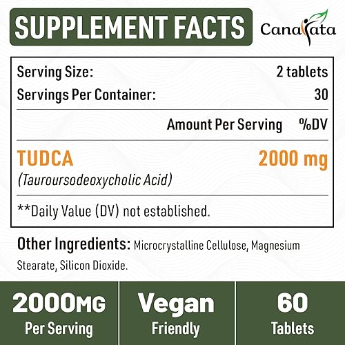 Miniatura 7 de TUDCA - Suplementos hepáticos de 2000 mg  Sales biliares fuertes que apoyan la desintoxicación y limpieza del hígado  Fórmula de salud del hígado y