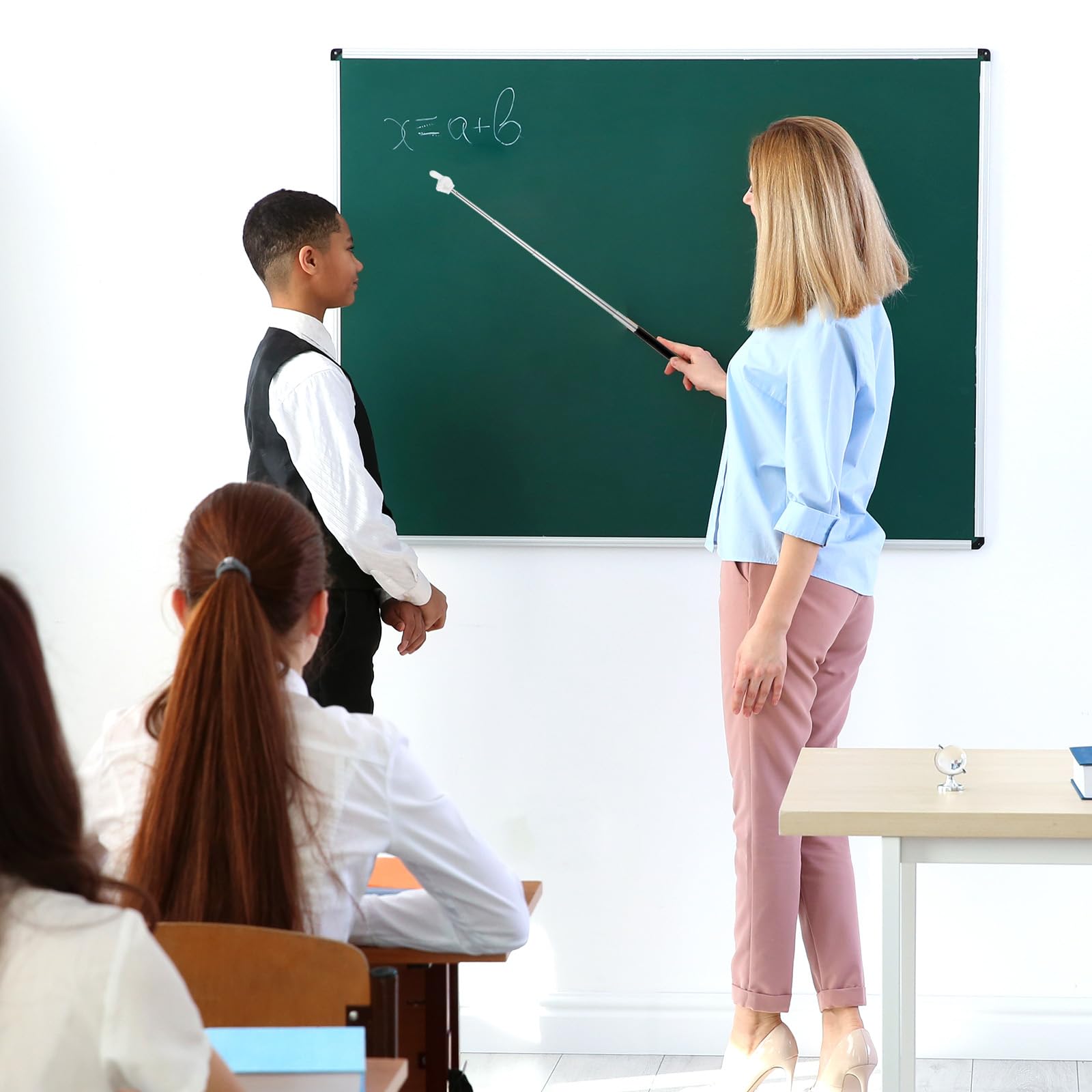 4 Stück Zeigestab Ausziehbar, Teleskop Lehrer Zeiger Teleskopstab Zeigestock Versenkbare Klassenzimmer Zeiger Ausziehbar Lehrzeiger Pointer Finger (Schwarz+Weiß)