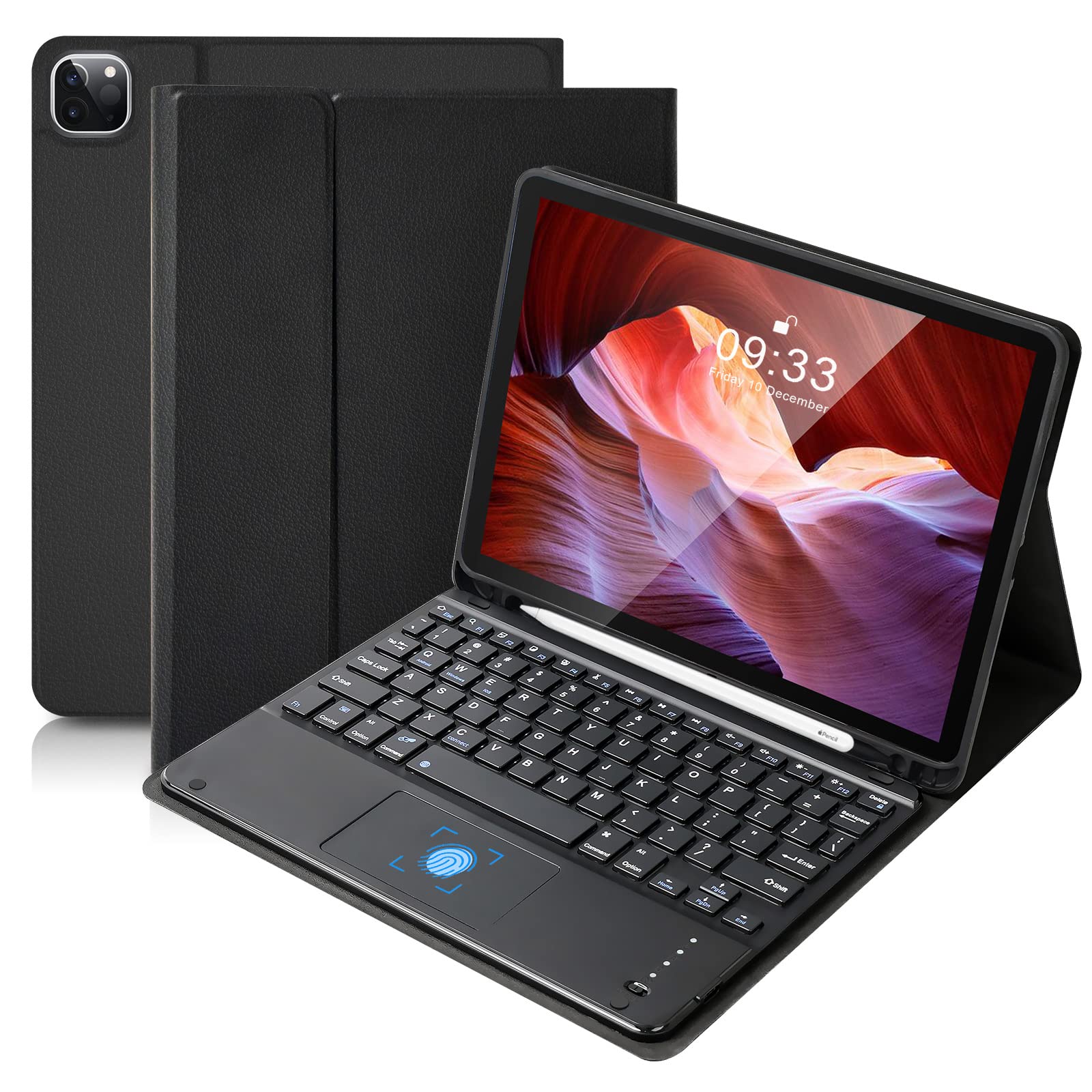 Funda de teclado con panel táctil para iPad Air (M3 2025/M2 2024, 4ª/5ª gen) y iPad Pro 11 pulgadas (1ª/2ª/3ª/4ª gen), funda desmontable