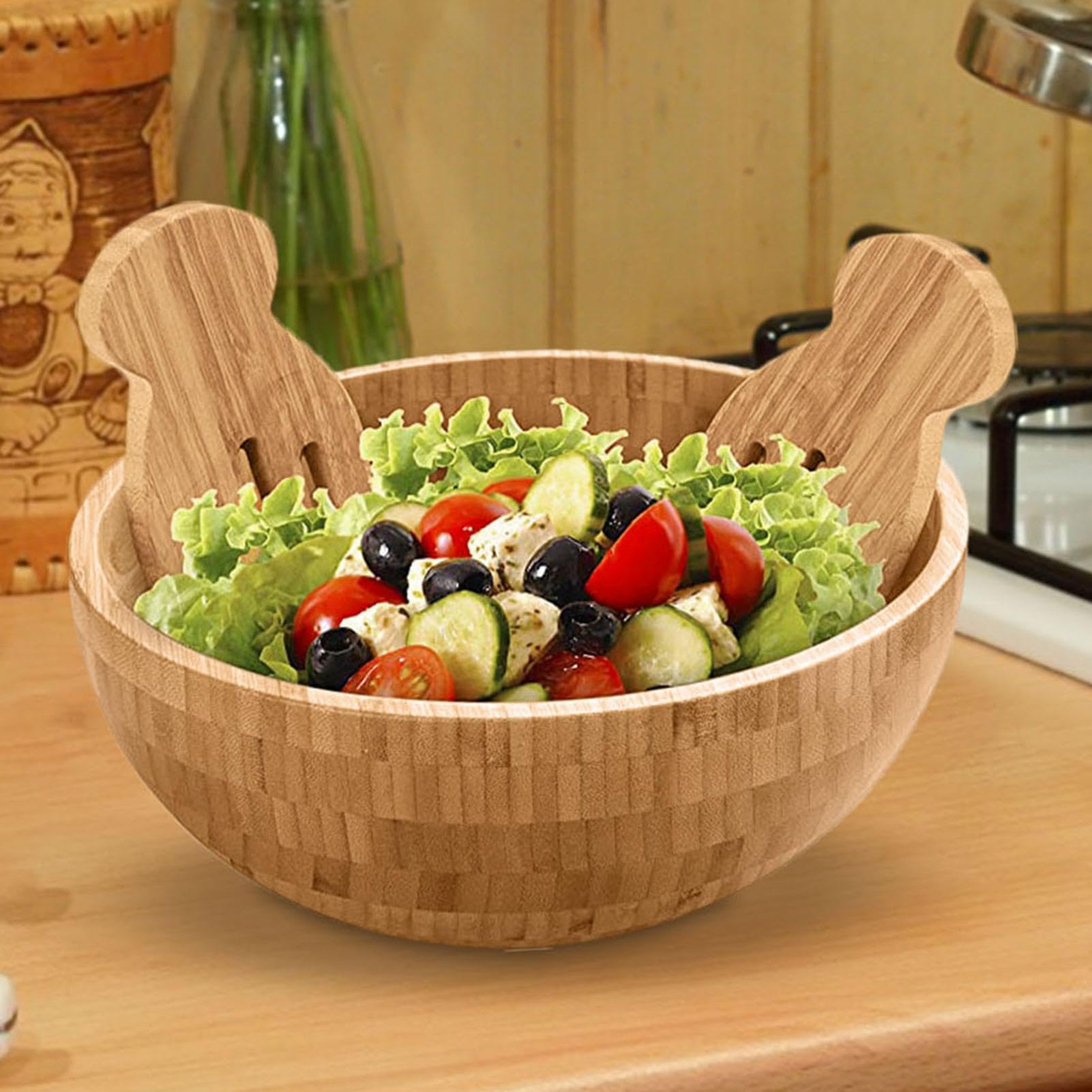 2 Cuillères à Salade En Bois D'acacia - Prise Confortable, Pour Mélanger Et Servir Pâtes, Fruits - Ustensiles De Cuisine Naturels - 9