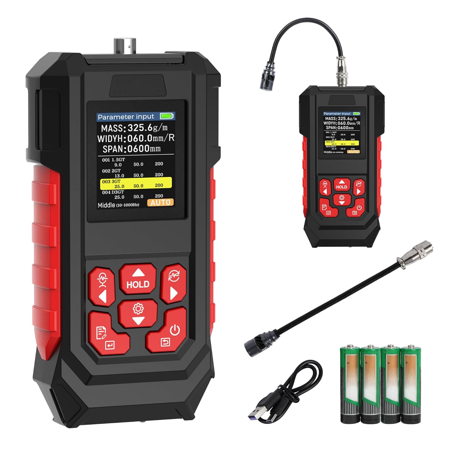 YUANRI Sonic Belt Tension Meter Gauge 10-5000Hz TFT LCD Display, 999 Records, V-Belt Synchronous Tension Tester