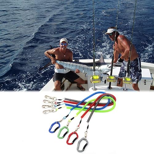 Miniatura 6 de HERCULES M4 Fishing Lanyard, Fishing Pole Tether, Kayak Paddle Leash, Heavy Duty Retractable Coiled Lanyard for Fishing, Rods, Pliers, Boating,