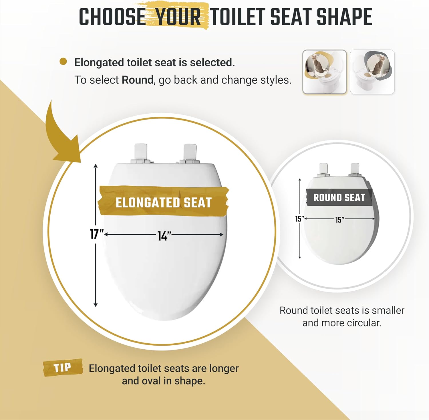 Cat Throne™ Premium Humane Vet-Approved Cat Toilet Training Kit (Elongated Seat)