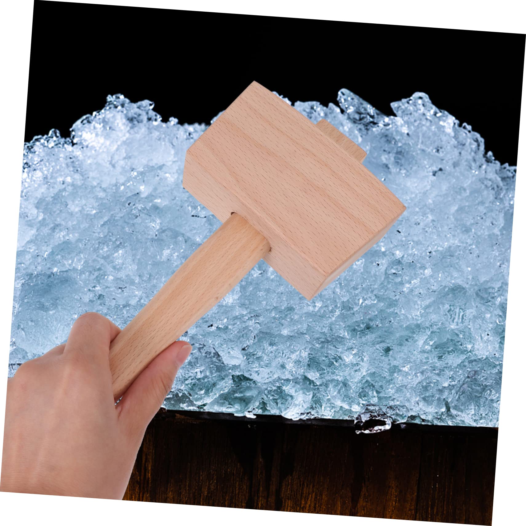 Ciieeo 1pc Wooden Ice Hammer Ice Crushing Hammer for Cocktail Bar Supplies Mallet for Bar